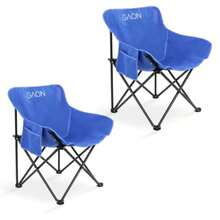 GAON. Sillas Plegables para Camping Pesca Playa y Exteriores de Lona Impermebale Ligera - Sillas para Exterior Ergonomicas con Estructura de Acero y Funda Transportadora Set 2 Piezas - Azul - Ver 8