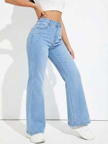 High-Waisted Wide-Leg Jeans, Ultra Comfortable For An Impeccable Everyday Look. - Pale Blue ZR113 - View 7