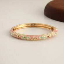 Hàng mới về: Vòng tay tráng men cloisonne dành cho nữ, kiểu dáng cổ điển Trung Hoa sang trọng. - Vàng - Xem 18