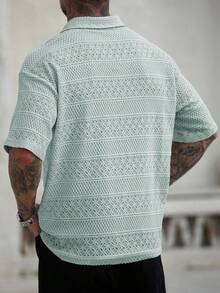 Camisa tipo polo de estilo urbano y retro para hombre, adecuada para primavera, verano y otoño - verde menta - Ver 2