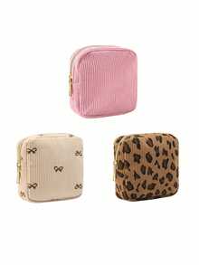 Bolsa de cosméticos con cierre de cremallera con diseño de lazo lindo, bolsa de almacenamiento de toallas sanitarias de varios colores, organizador portátil de artículos de tocador para damas y niñas para la escuela, el trabajo, los viajes, cosméticos, cuidado de la piel, artículos de tocador, vacaciones, cruceros, playa, regreso a la escuela, regalo del Día de la Madre - Multicolor - Ver 31
