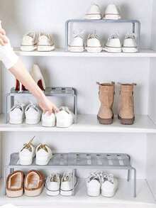 Detachable Multi-Layer Expandable Shoe Rack, Plastic Shoe And Slipper Storage Rack, Suitable For Kitchen, Living Room, Dormitory And Other Spaces, Can Be Placed In Entryway, Under Bed, Bathroom, Walk-In Closet. Expandable Reinforced Shoe Rack. - Multicolor - View 3