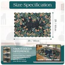 TL  Front Door Mat Outside Entrance - 2x3 Black Floral Non-Slip Washable Doormat Indoor Outdoor Mat Boho Vintage Entry Rug Small Throw Rugs For Entryway Kitchen Front Porch Decor - View 2