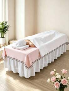 适用于美容院：按摩床罩，带面部图案，耐用SPA沙发套，弹性床单，易于清洁，多种颜色可选 - 彩色 - 查看 3
