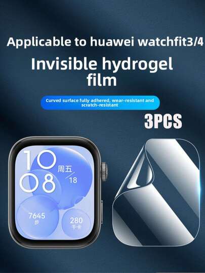 Bộ 3 miếng dán bảo vệ màn hình TPU cho Watch Fit 4, miếng dán bảo vệ toàn diện cho Watch Fit 3, miếng dán màn hình chống nước và chống trầy xước cho đồng hồ thông minh dành cho nam và nữ.
