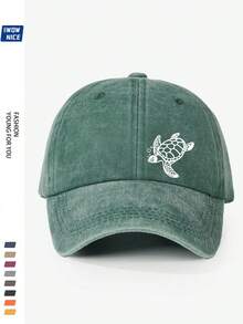 1pc Unisex Solid Color Versatile Printed Breathable Baseball Cap, Vintage Distressed Dad Hat, Suitable For Daily Wear, Sports, Hiking, Etc. - R - View 8