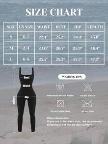 VVX Shapewear Bodysuit For Women Tummy Control Square Neck Seamless Ribbed One Piece Jumpsuit Sleeveless Tank Top Leggings - 黑色/藏青色 - 查看 6