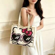SANRIO Cartoon Kitty Large Capacity Tote Bag, Versatile Chic Casual Commute School Shoulder Bag, Summer New Arrival - Tote Bag - View 11