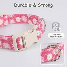 iDestry Vòng cổ cho chó bằng cotton, vòng cổ dễ thương phù hợp cho chó nhỏ, vừa và lớn, họa tiết hoa đào đỏ, mềm mại, sang trọng, dành cho thú cưng cái. - Nhiều màu - Xem 4