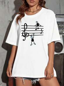Dam-T-shirts - Vitt - Visa 1