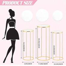 1PC/3PCS Golden Metal Cylinder Pedestal Stands With Acrylic Plates – Elegant Round Display Columns Party Decor, Vases, And Home Accents – Birthday, Wedding, Or Event Backdrops, Wedding Decor Platforms| Contemporary Design| Acrylic Top Plate, Decorative Objects - Gold - View 10