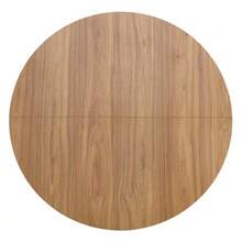 Modern Round Dining Table With Walnut Look Made Of MDF – Black X-Frame, Dining Table For Kitchen & Living Room, 110 Cm Diameter - Maroon - View 8