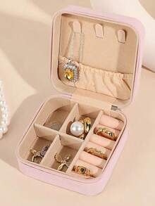 Joyero de doble capa con candado y gran capacidad, caja de almacenamiento de joyas de lujo de piel sintética (PU), organizador de escritorio, soporte de accesorios de joyería para collares, aretes, anillos, pulseras, regalo para ocasiones especiales - Multicolor - Ver 15