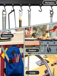 1/5/10pcs Silver Magnetic Hooks, Strong Load Bearing Capacity, No Drilling Required, Magnetic & Adhesive Design, Suitable For Bedroom Wall Decor, Hanging Hooks - Multicolor - View 3