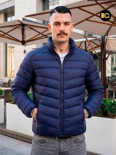 Big City Chamarra Capitonada Casual Hombre Moderna Con Interior Peluche