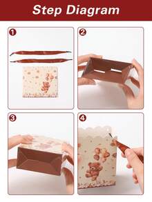 6 túi quà hình gấu bông mini có tay cầm, thích hợp làm quà tặng tiệc mừng em bé chào đời, quà cảm ơn cho tiệc sơ sinh, túi đựng kẹo cho tiệc sơ sinh, trang trí tiệc mừng em bé chào đời, trang trí bàn làm việc, trang trí tiệc tiết lộ giới tính, đồ dùng tiệc sinh nhật, quà tặng tiệc, bao bì quà sinh nhật chủ đề gấu bông, trang trí tiệc gấu bông. - Gấu nâu - Xem 11