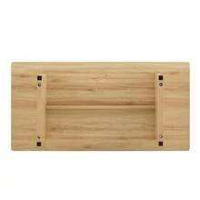 Two-Layer Tempered Glass & MDF Coffee Table, Natural Wood Finish. Modern Double-Layer Coffee Table With Sturdy Frame For Living Room Or Office. - Camel - View 10
