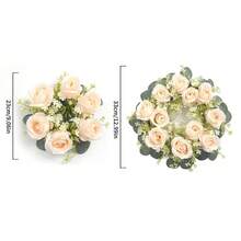 de flores artificiales de rosas de 23/33cm, flores falsas de seda con hojas de eucalipto para decoración de boda en el hogar, accesorios de regalos DVEO - Champán - Ver 13
