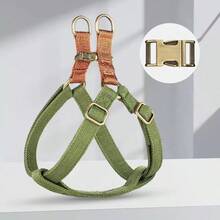 1件可调节军绿色尼龙狗胸背带，适合小型和中型犬 - 軍綠色 - 查看 7