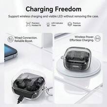 Tương thích với ốp lưng Galaxy Buds 4/Buds 4 Pro trong suốt có nhũ. - Trong sáng - Xem 9