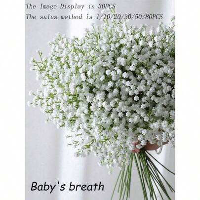 100pcs Pink Baby's Breath Artificial Flowers, Fake Pink Baby's Breath, Bulk Artificial Pink Baby's Breath Flowers For Home Decor, Tabletop Decor, DIY Floral Arrangements, Wedding & Party Decorations, Indoor & Outdoor Garden Decor, Christmas Home Decor