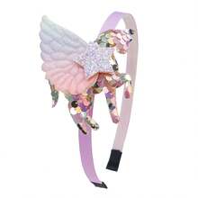 Diademas de unicornio a la moda para niñas, diademas de unicornio con lentejuelas y alas bonitas, aros para el pelo para niños, accesorios para el cabello para niñas - 1 - Ver 8
