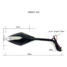 2-Piece Motorcycle Rearview Mirror With LED Light - A - View 2