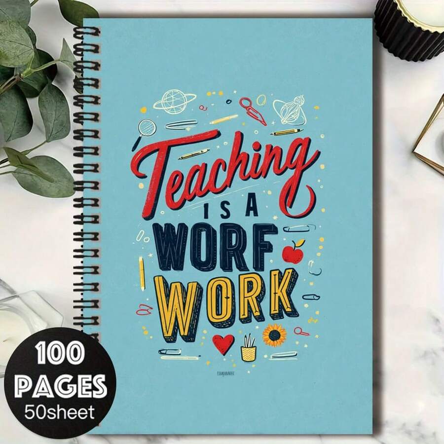 1 cuốn sổ tay lò xo chủ đề giáo viên sáng tạo, bìa in dòng chữ nổi bật "Dạy học là một công việc", trang trí bằng các họa tiết văn phòng phẩm. Dung lượng lớn 100 trang, viết trơn tru. Thích hợp để ghi chép công việc, ghi chú học tập, cũng là một món quà tuyệt vời cho lễ tốt nghiệp, sinh nhật và các dịp khác, phù hợp để lên kế hoạch hàng ngày, ghi nhật ký! - O - Xem 1