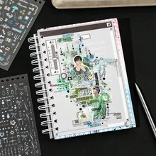 1pc Decorative Sticker Book 30 Sheets PET Material Ins Style Scrapbook Decoration Material Suitable For Decorating Luggage, Notebook, Computer, Phone, Guitar - Soft Light Album - View 2