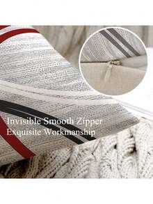 2pcs Bohemian Style Vintage Throw Pillow Covers, Minimalist Line Pattern Cushion Covers With Invisible Zipper, Machine Washable, Home Decorative Pillow Shams For Sofa, Living Room, Bedroom, No Pillow Insert - Multicolor - View 7