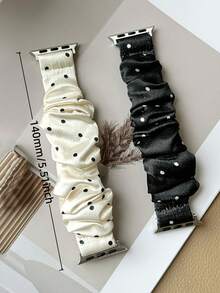 1個波點彈性髮圈，適用於38mm/40mm/41mm/42mm/44mm/45mm/46mm/49mm，兼容Ultra/SE/S10/S9/8/7/6/5/4/3/2/1，適合春夏秋冬，時尚優雅，易於佩戴，適用於工作、約會、聚會、運動 - 常規款 - 查看 2