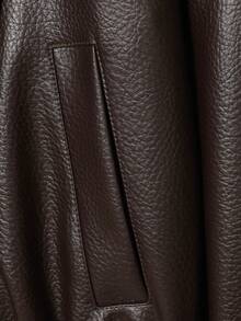 Seelio Autumn/Winter New Arrival Women's Fashion Minimalist Versatile Embossed Leather Jacket, European And American Style - Brown F - View 6