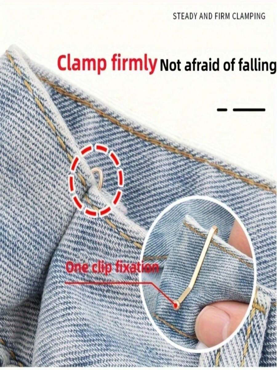 24/12/8 piezas Clips invisibles en forma de U, Moldeador de cintura multifuncional sin costura, Ajustador de dobladillo de pantalones, Adecuado para ropa, cortinas, bufandas - Multicolor - Ver 1