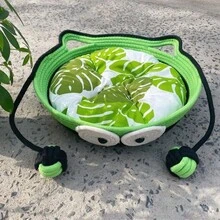 Green-Eyed Pet Bed - All-Season Cat & Dog Bed With Dual-Color Toy Balls, Cute & Adorable Pet Nest, Removable Plush Pad, Suitable For Small & Medium Pets - Multicolor - View 6