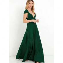 Sexy mujer Multiway Wrap Convertible Boho Maxi Club rojo vendaje vestido largo fiesta dama de honor Infinity Robe Longue Femme - 13 - Ver 3