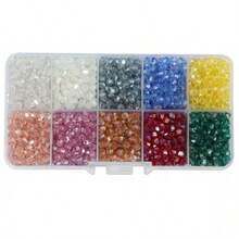 400pcs/10 Compartments Colorful Diamond Cut Crystal, DIY Necklace, Bracelet, Earring, Hair Accessory Making Kit - Multicolor - View 8