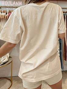 Tropicoqueta OutfitsFort Worth, Texas East. 1849 Cowboy Horse Desert Landscape Graphic T-Shirt - Casual Crew Neck Cotton Tees, Summer Breathable, Per - 自然色 1 - 查看 2