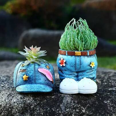1 chậu trồng cây bằng vải denim, chậu nhựa, chậu trồng cây mọng nước, giá đỡ cây trong nhà, chậu hoa, bình hoa denim, cây trồng trong chậu, trang trí ban công, cây xanh, quà tặng ngày lễ, phù hợp cho mọi mùa.