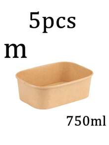 20/1個長方形牛皮紙食品盒附透明蓋，可重複使用 580ml/750ml 長方形牛皮紙外帶餐盒，沙拉碗，高品質長方形餐盒附蓋，防水防油，適用於水果、零食、自製餐點、沙拉、三明治、便當、壽司、輕食、剩菜、餐點分裝與備餐包裝，防油食品容器，適合日常居家用餐、野餐與聚會，輕巧易裝攜，可重複使用 - 彩色 - 查看 17