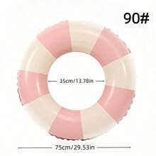 Flotador inflable a rayas rosa y blanco, tamaño adulto, flotador de piscina a rayas retro, tubo clásico redondo para fiestas en la playa - Rosa - Ver 11