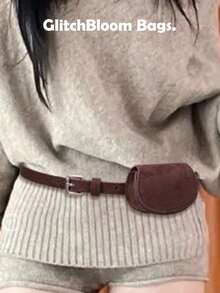 韩日时尚复古Y2K酷女孩腰包，多口袋设计带卡槽，时尚腰带配饰，女士街头风零钱包，可装零钱、耳机等 - 咖啡 - 查看 2