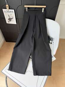 GMFP Women's Casual Elegant Fashion Simple Solid Color Loose Pants, Suitable For Commuting And Vacation Season, Spring/Summer Black - Black - View 6