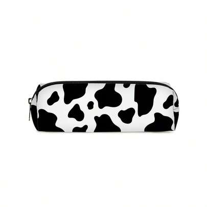 Estuche de lápices de una sola capa con estampado de vaca