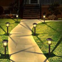 [Super Bright Solar Path Lights] Super Bright 12 Pack Outdoor Solar Path Lights - 20-120 Lumens, Large Solar Garden Lights For Yard, Walkway, Landscape Lighting,100mah. - Warm Light - View 3