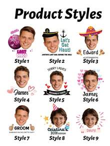 Custom Photo Temporary Tattoo Stickers, Personalized Graduation Cartoon Portrait Design, Fun Celebration Style Body Decor For Graduation Party Ceremony, Customized Name Tattoo Decal Unique Keepsake Gift, Customizable Picture Favor For Friends Classmates Family Graduation Season - Rust - View 2
