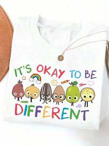 GiftGift1pcsCamiseta de manga corta con cuello redondo informal para mujer de talla grande, camiseta única, camiseta de concientización sobre el autismo, para profesores de autismo, camiseta de alta calidad con diseño de huevo, camiseta de color vibrante y cómoda, tela suave de verano, ropa de mujer para Pascua, ropa de mujer para Pascua suave. - Blanco - Ver 5