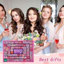 Fofeadm Bachelorette Party Drinking Games For Adults, Rubber Mat Drinking Board Game, Funny Party Interactive Drinking Games For Girls Night, Bachelorette Party, Age 21+, 2-8 Players - ColorA - View 6