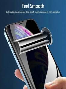 2 Stück Anti-Spionage Hydrogel Displayschutzfolie mit Vollflächenabdeckung, explosionsgeschützt und kratzfest, Datenschutz für Büro/U-Bahn, kompatibel mit iPhone 17 Pro Max 16 15 14 Plus 13 12 11 Serie, selbstreparierender weicher Schutzfilm ohne Glas - Schwarz - Übersicht 6