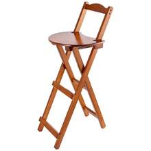 Stool Durable Portable Design Bamboo Folding Bar With Back Support Footrest, Ideal For Home, Kitchen, Patio Or Balcony Use - Variant - View 9