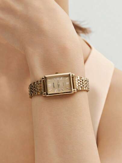 Nuevo reloj cuadrado estilo INS para mujeres, estudiantes, moda coreana minimalista y elegante, reloj de mujer casual y versátil, banda de acero ligera y de lujo con correa ajustable